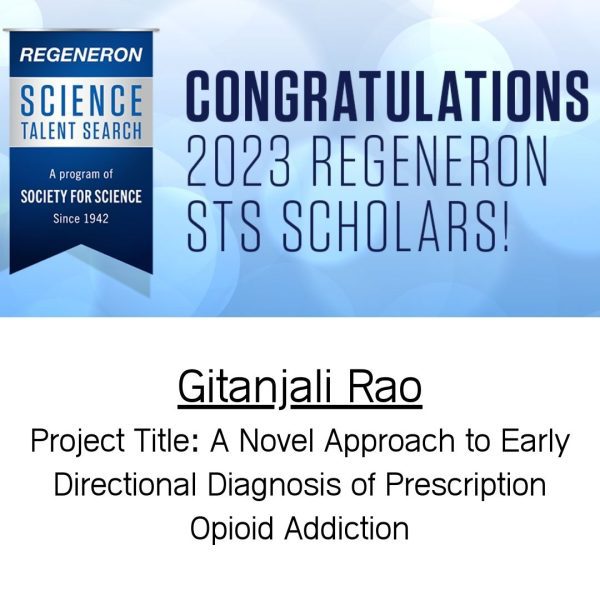 SFS Regeneron Scholar - Gitanjali Rao